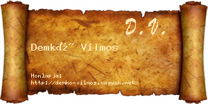Demkó Vilmos névjegykártya