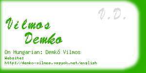 vilmos demko business card
